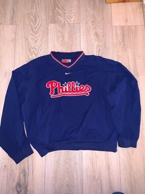 Vintage Nike Center Swoosh Philadelphia Phillies Pullover Windbreaker Size: M
